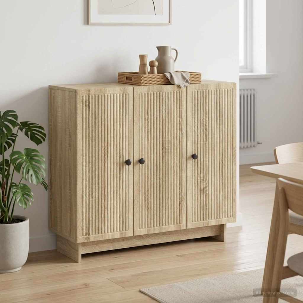 Sideboard Sonoma-Eiche 89 x 34,5 x 80 cm Holzwerkstoff
