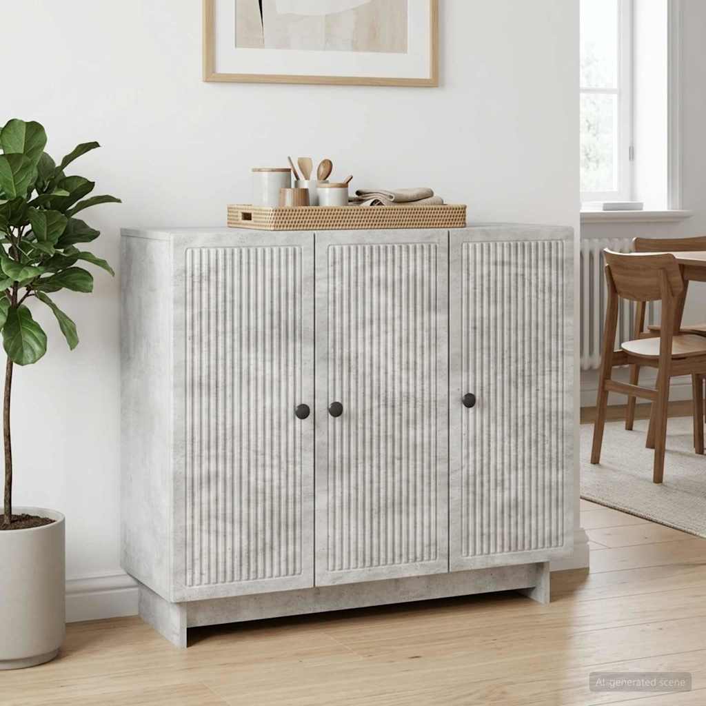 Sideboard Betongrau 89 x 34,5 x 80 cm Holzwerkstoff