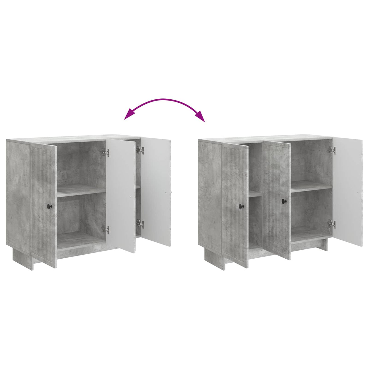 Sideboard Betongrau 89 x 34,5 x 80 cm Holzwerkstoff