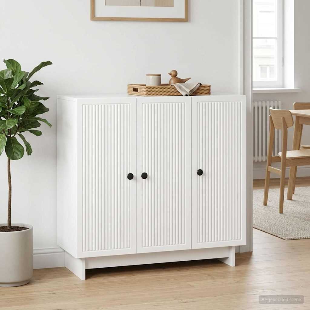 Sideboard Hochglanz Weiß 89 x 34,5 x 80 cm Holzwerkstoff