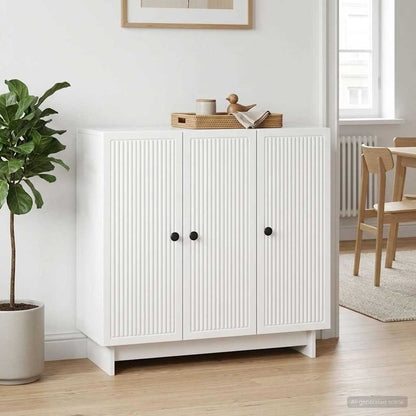 Sideboard Hochglanz Weiß 89 x 34,5 x 80 cm Holzwerkstoff