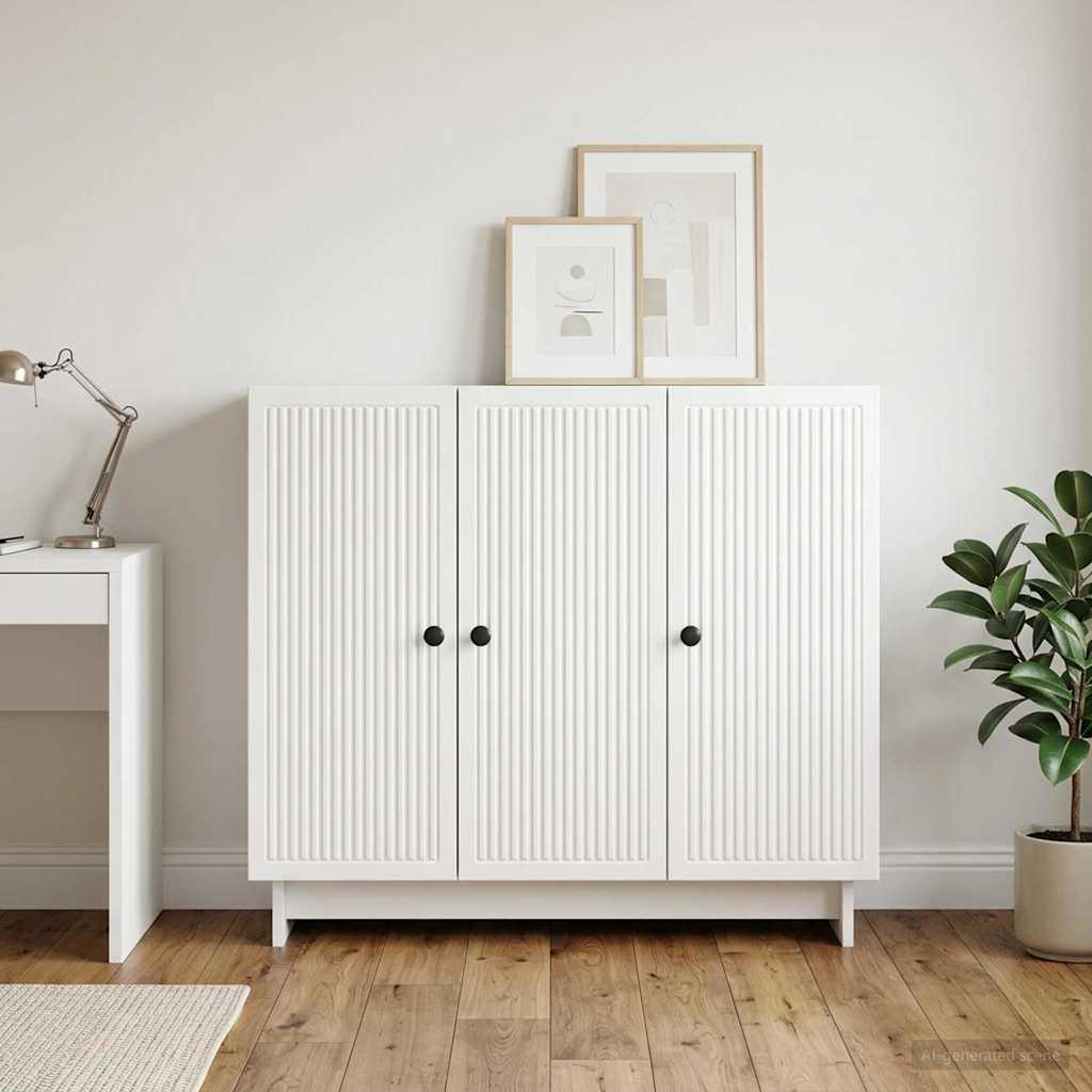 Sideboard Hochglanz Weiß 89 x 34,5 x 80 cm Holzwerkstoff