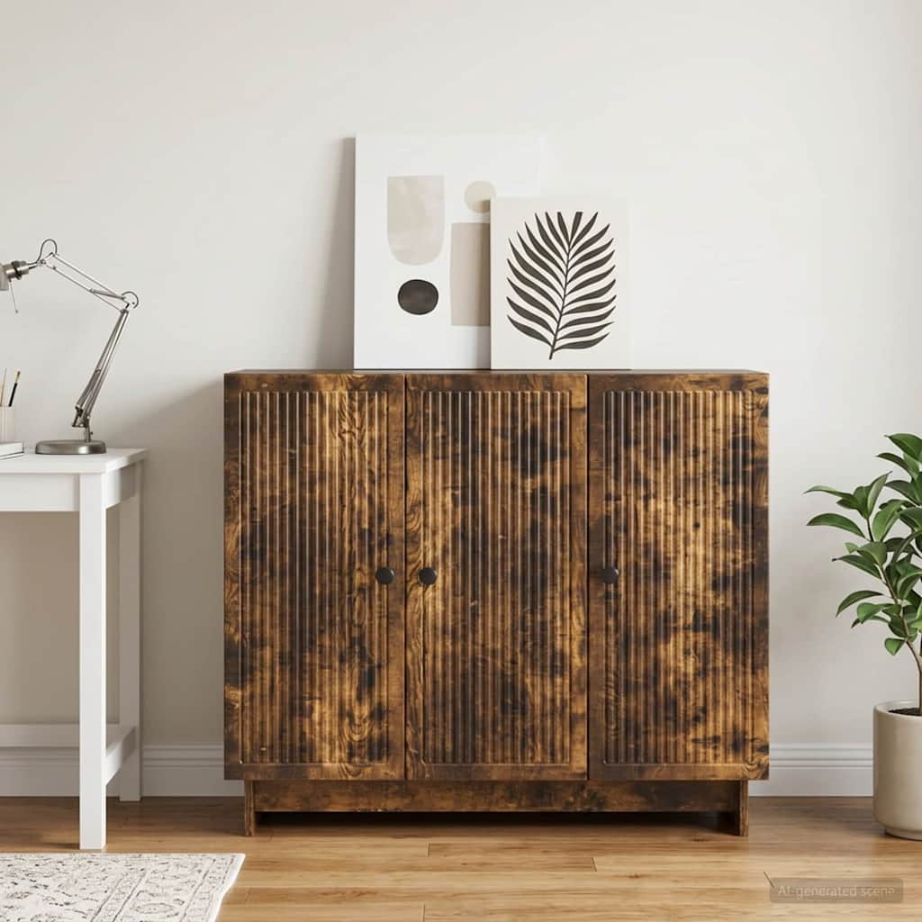 Sideboard Räuchereiche 89 x 34,5 x 80 cm Holzwerkstoff