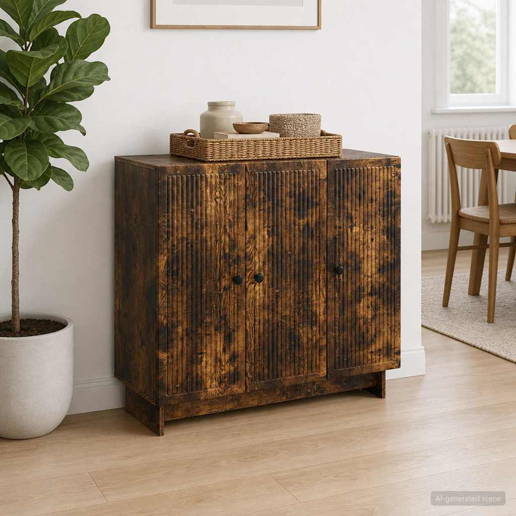 Sideboard Räuchereiche 89 x 34,5 x 80 cm Holzwerkstoff