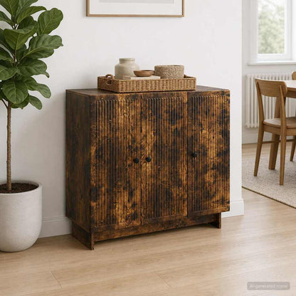 Sideboard Räuchereiche 89 x 34,5 x 80 cm Holzwerkstoff