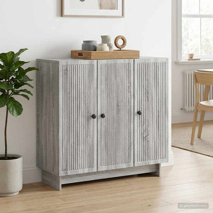 Sideboard Sonoma-Grau 89 x 34,5 x 80 cm Holzwerkstoff