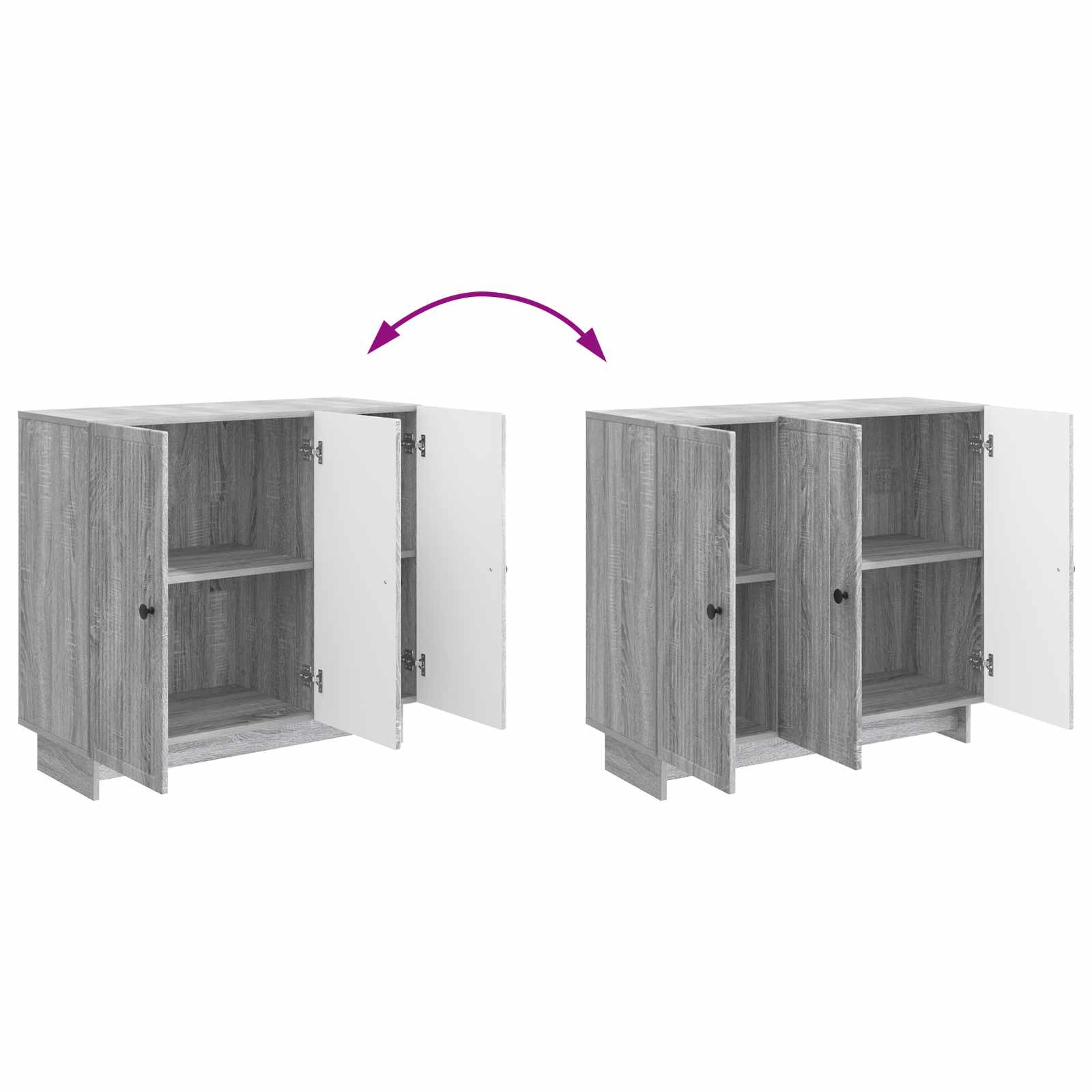 Sideboard Sonoma-Grau 89 x 34,5 x 80 cm Holzwerkstoff