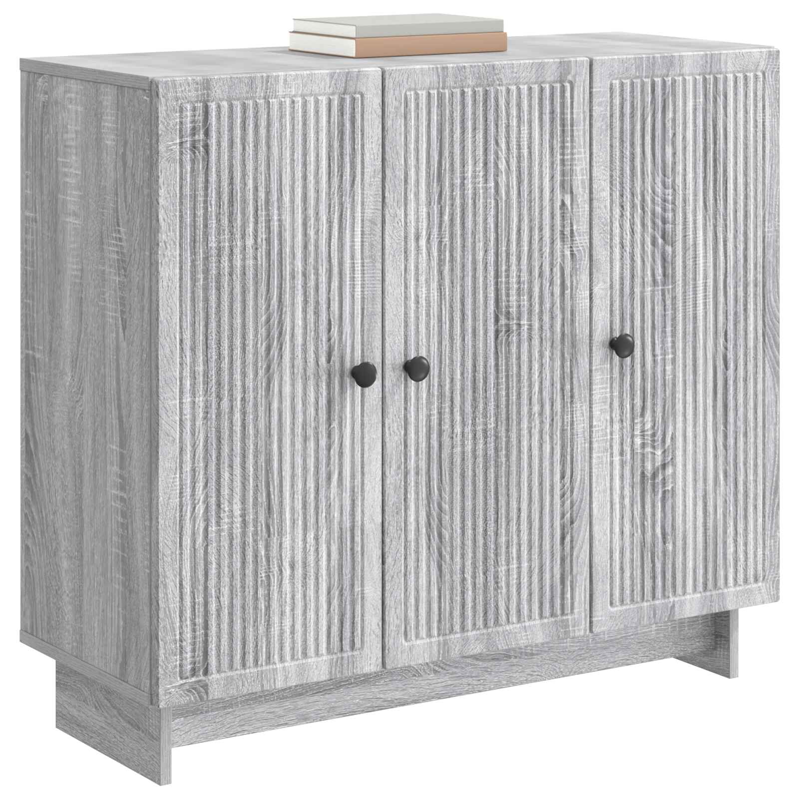 Sideboard Sonoma-Grau 89 x 34,5 x 80 cm Holzwerkstoff