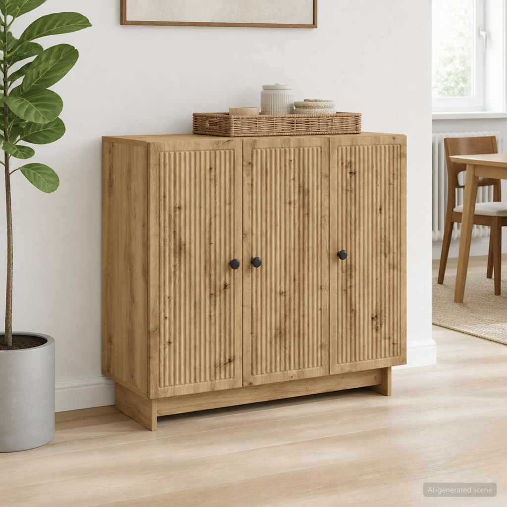 Sideboard Artisan-Eiche 89 x 34,5 x 80 cm Holzwerkstoff