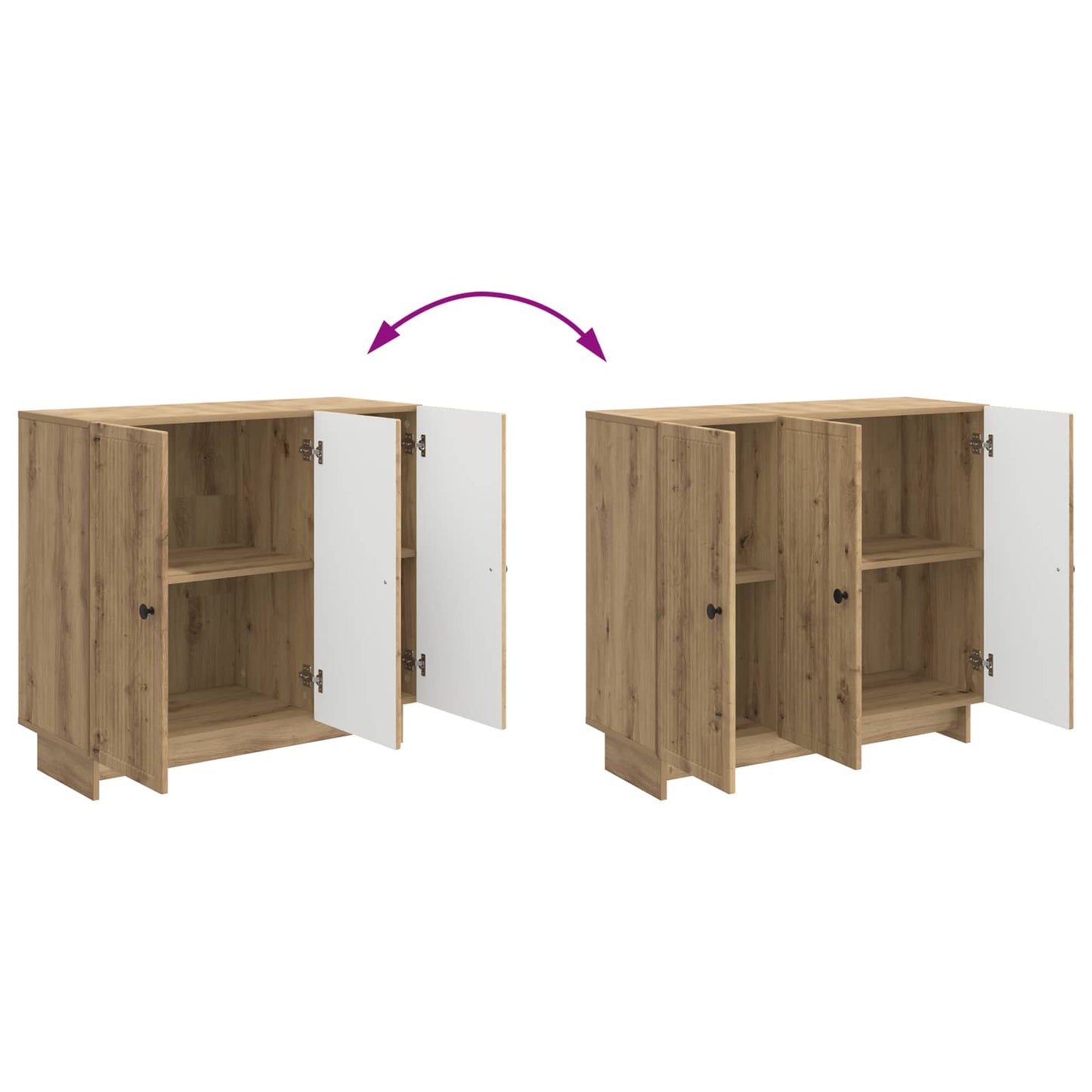 Sideboard Artisan-Eiche 89 x 34,5 x 80 cm Holzwerkstoff