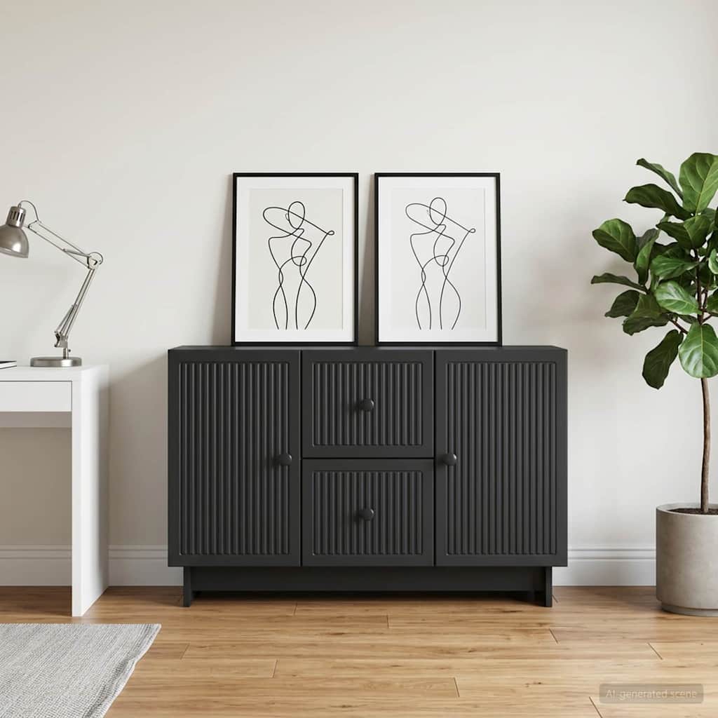 Sideboard Schwarz 89 x 34,5 x 60 cm Holzwerkstoff