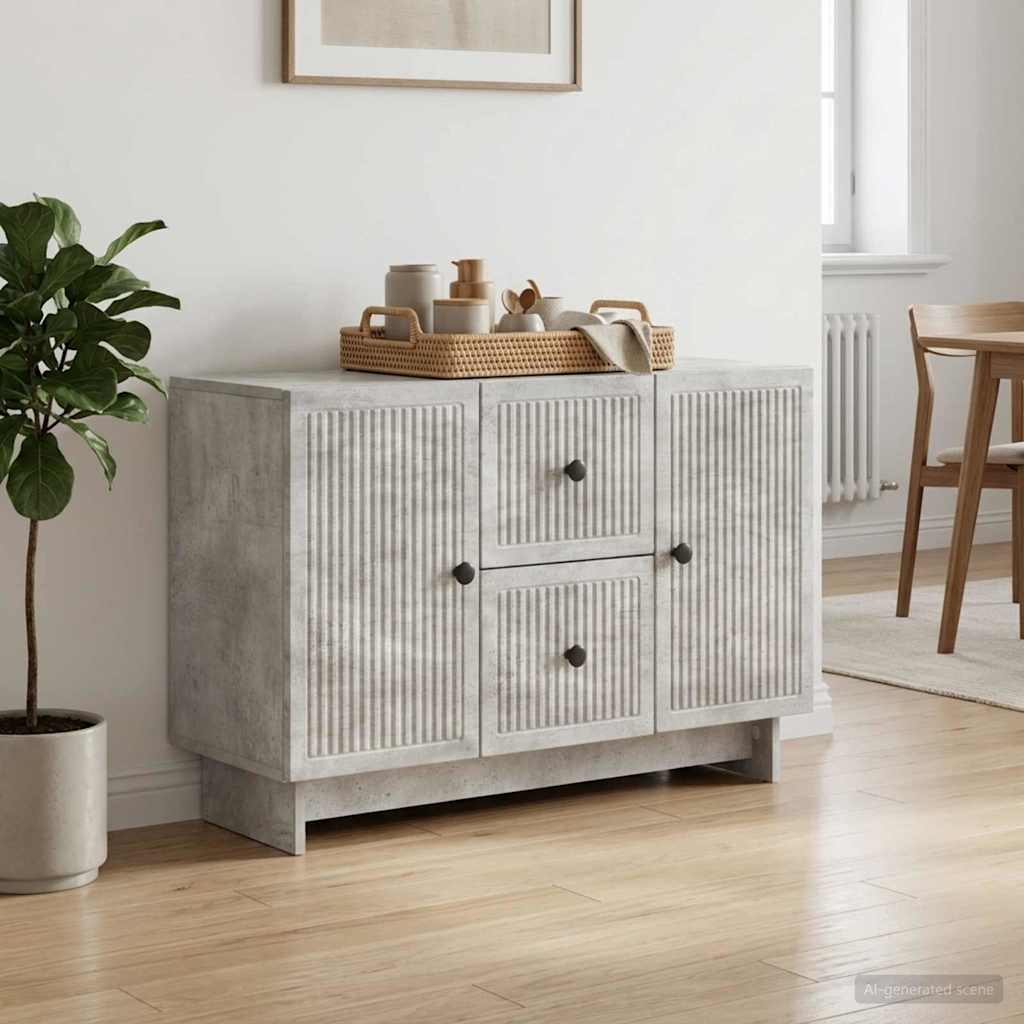 Sideboard Betongrau 89 x 34,5 x 60 cm Holzwerkstoff