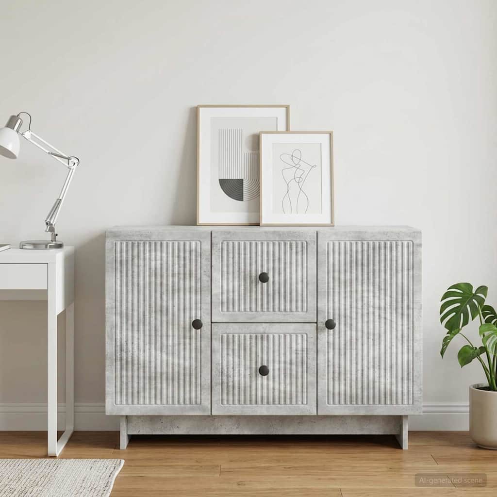 Sideboard Betongrau 89 x 34,5 x 60 cm Holzwerkstoff