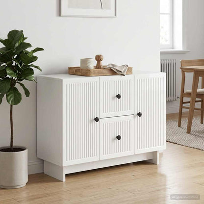 Sideboard Hochglanz Weiß 89 x 34,5 x 60 cm Holzwerkstoff