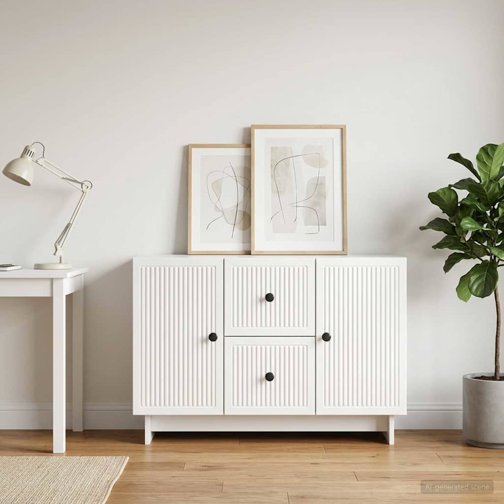 Sideboard Hochglanz Weiß 89 x 34,5 x 60 cm Holzwerkstoff