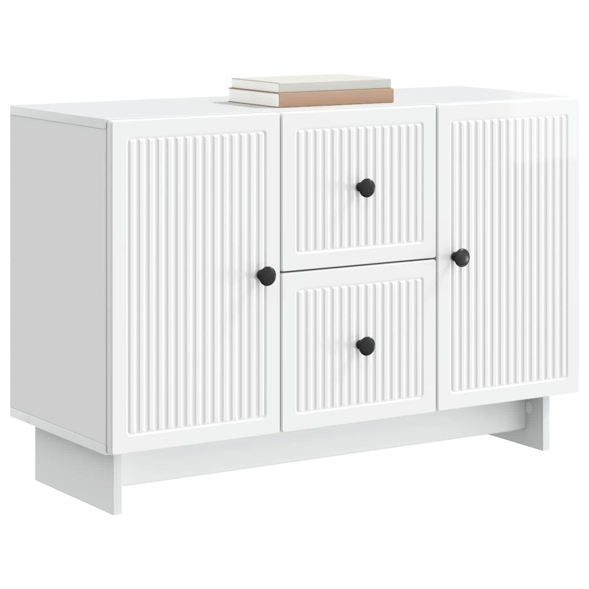 Sideboard Hochglanz Weiß 89 x 34,5 x 60 cm Holzwerkstoff