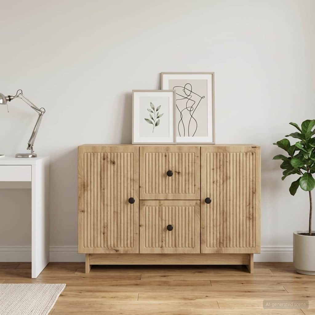 Sideboard Artisan-Eiche 89 x 34,5 x 60 cm Holzwerkstoff