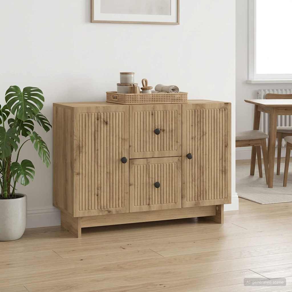 Sideboard Artisan-Eiche 89 x 34,5 x 60 cm Holzwerkstoff