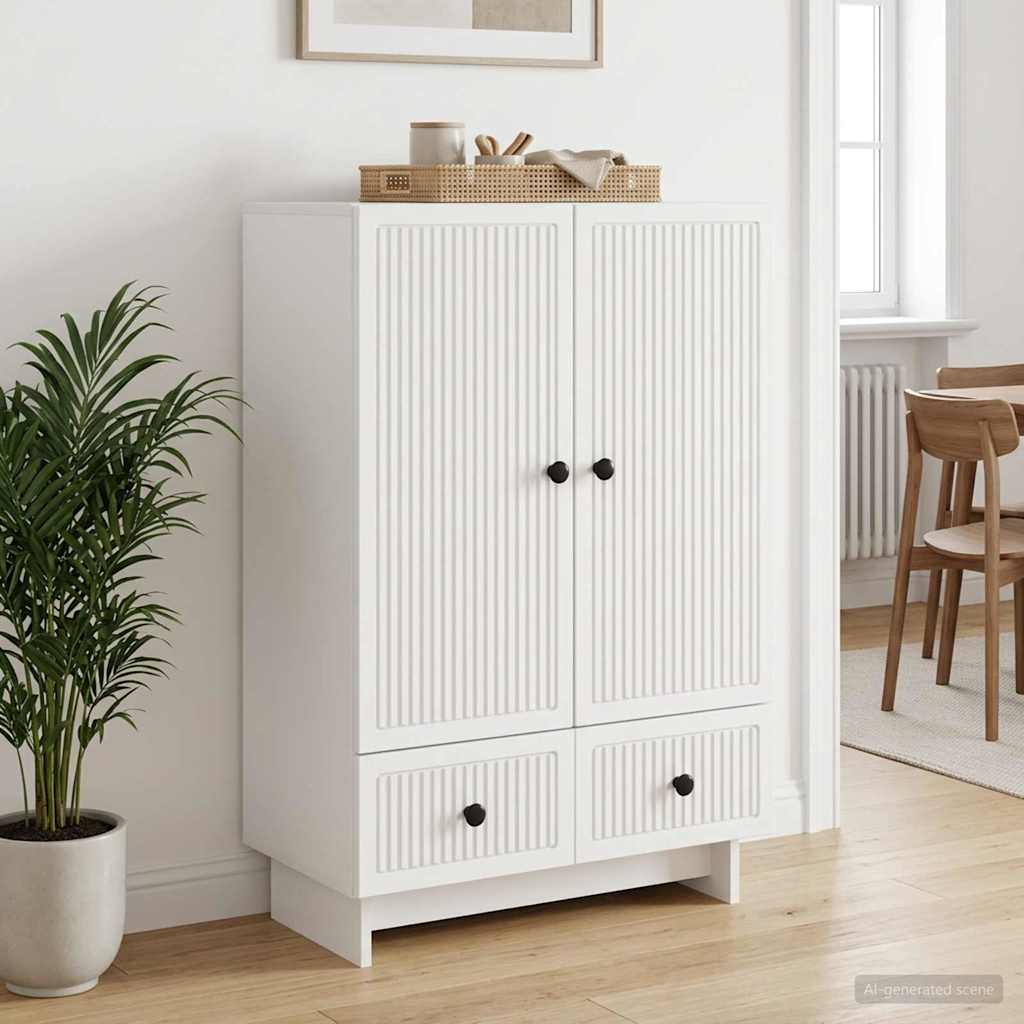 Sideboard Weiß 66 x 34,5 x 95 cm Holzwerkstoff