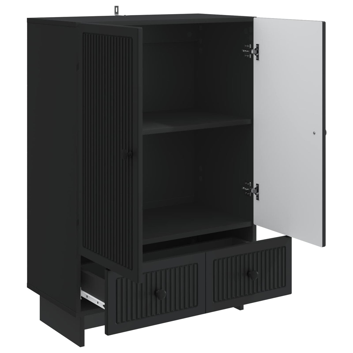 Sideboard Schwarz 66 x 34,5 x 95 cm Holzwerkstoff