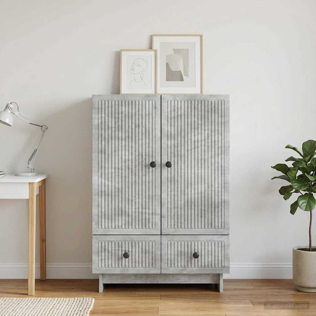 Sideboard Betongrau 66 x 34,5 x 95 cm Holzwerkstoff