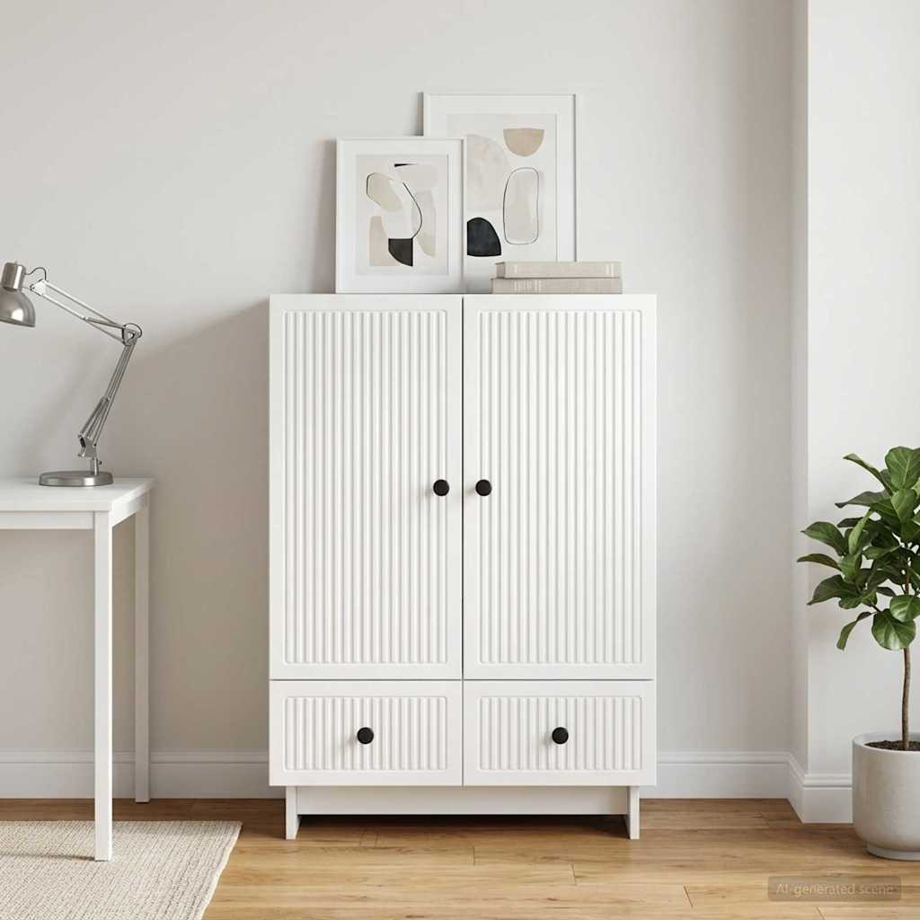 Sideboard Hochglanz Weiß 66 x 34,5 x 95 cm Holzwerkstoff