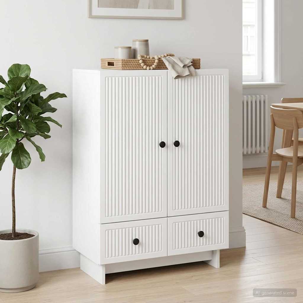 Sideboard Hochglanz Weiß 66 x 34,5 x 95 cm Holzwerkstoff