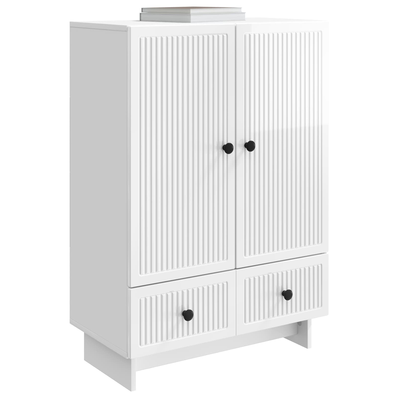 Sideboard Hochglanz Weiß 66 x 34,5 x 95 cm Holzwerkstoff