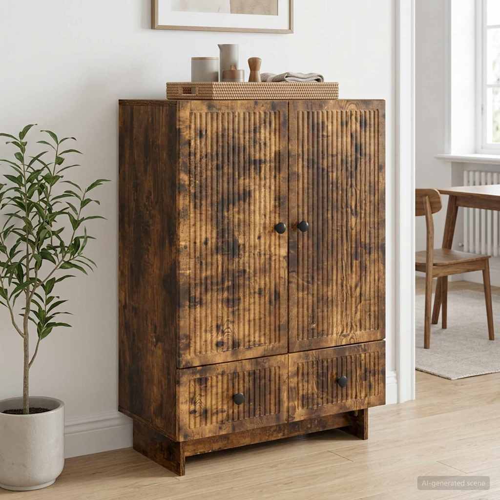 Sideboard Geräucherte Eiche 66 x 34,5 x 95 cm Holzwerkstoff