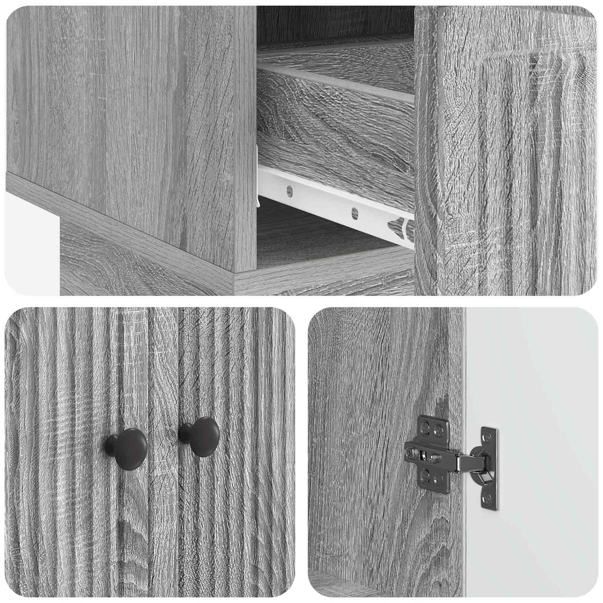 Sideboard Graues Sonoma 66 x 34,5 x 95 cm Holzwerkstoff