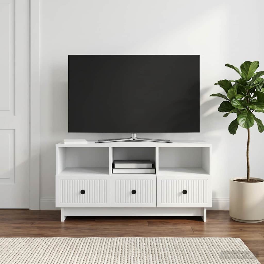 TV-Schränk mit Schubladen Weiß 102 x 34,5 x 50 cm Holzwerkstoff