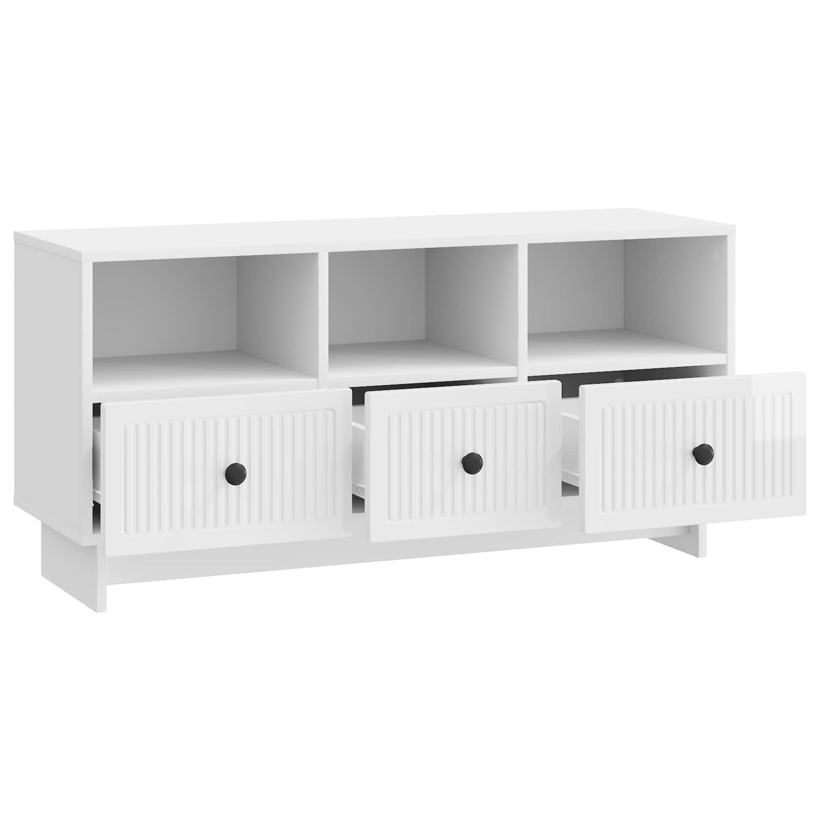 TV-Schränk Hochglanz Weiß 102 x 34,5 x 50 cm Holzwerkstoff