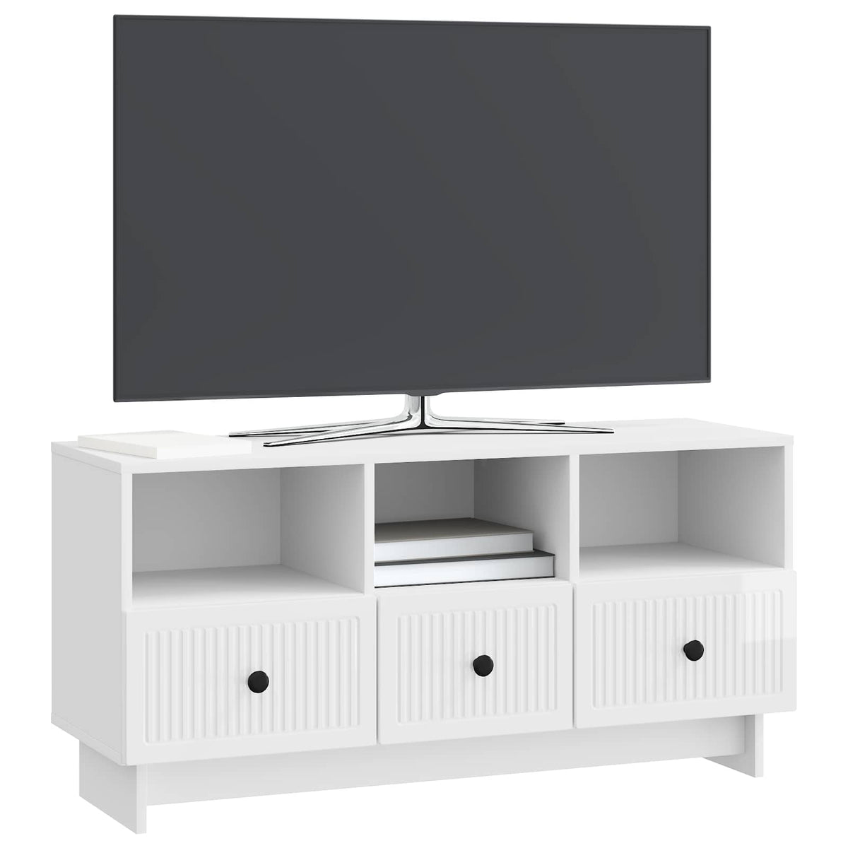 TV-Schränk Hochglanz Weiß 102 x 34,5 x 50 cm Holzwerkstoff