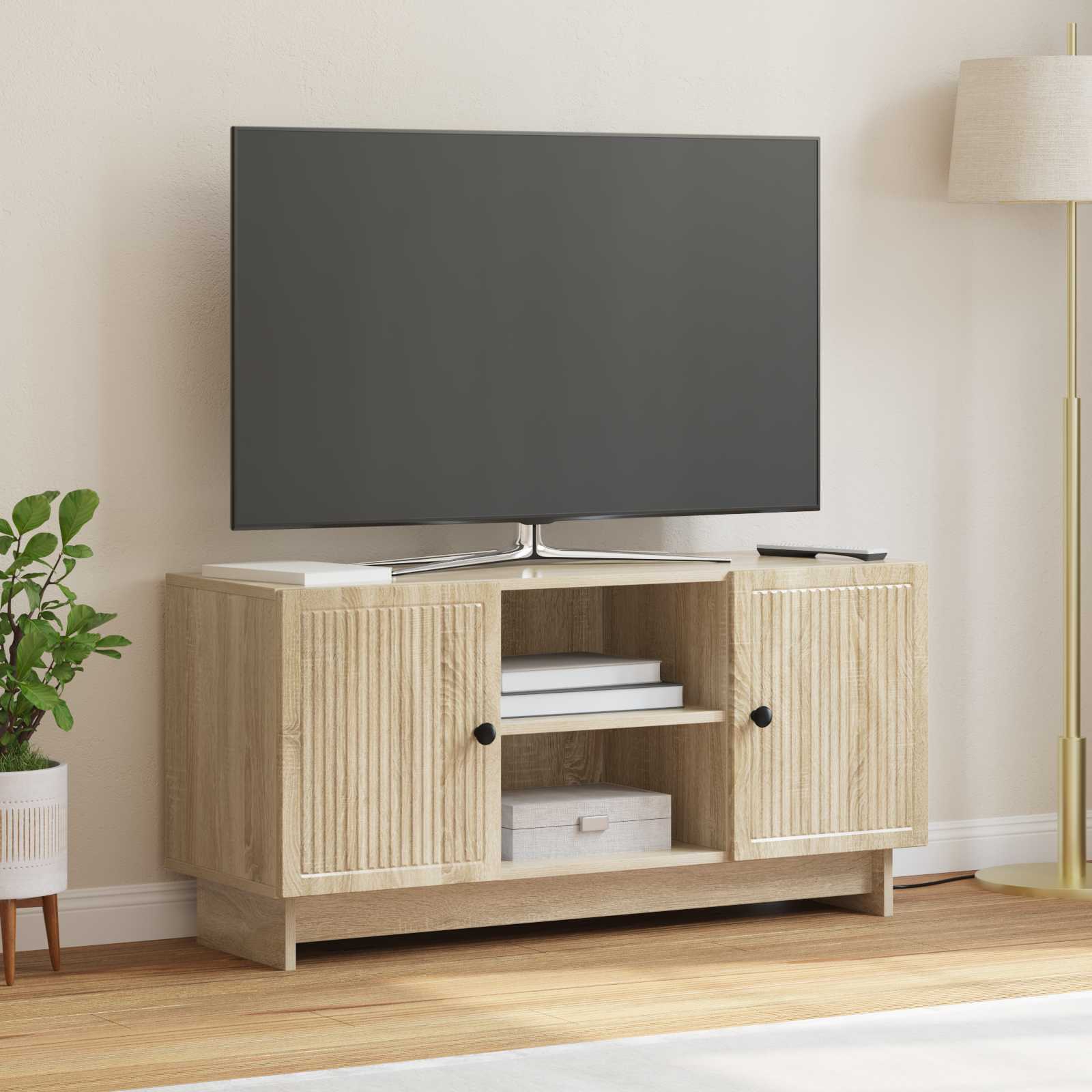 TV-Schränk 102 x 34,5 x 50 cm Sonoma-Eiche Holzwerkstoff