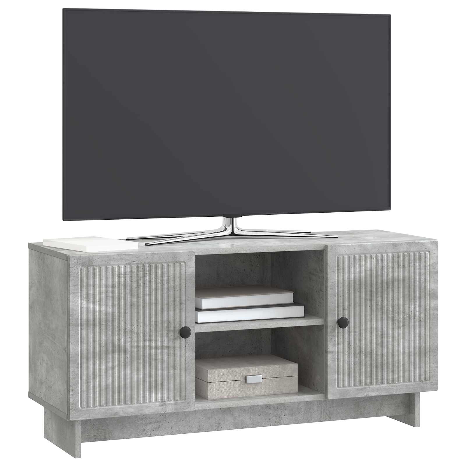 TV-Schränk 102 x 34,5 x 50 cm Betongrau Holzwerkstoff