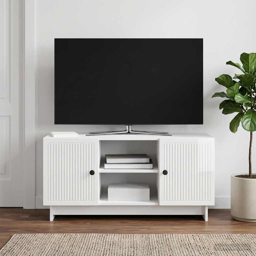 TV-Schränk 102 x 34,5 x 50 cm Hochglanz Weiß Holzwerkstoff