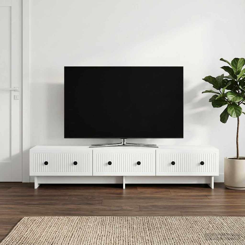 TV-Schränk mit Schubladen Weiß 147 x 34,5 x 30 cm Holzwerkstoff