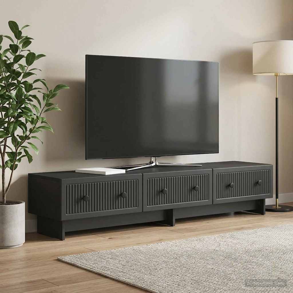 TV-Schränk 147 x 34,5 x 30 cm Schwarz Holzwerkstoff