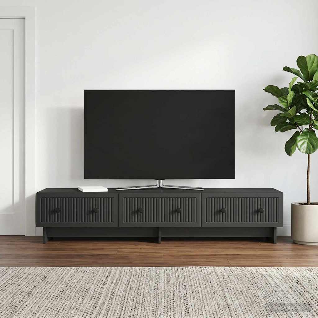 TV-Schränk 147 x 34,5 x 30 cm Schwarz Holzwerkstoff