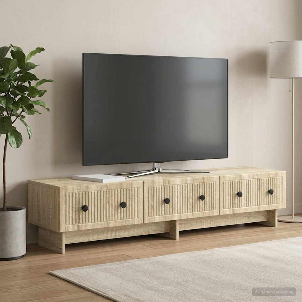 TV-Schränk 147 x 34,5 x 30 cm Sonoma-Eiche Holzwerkstoff
