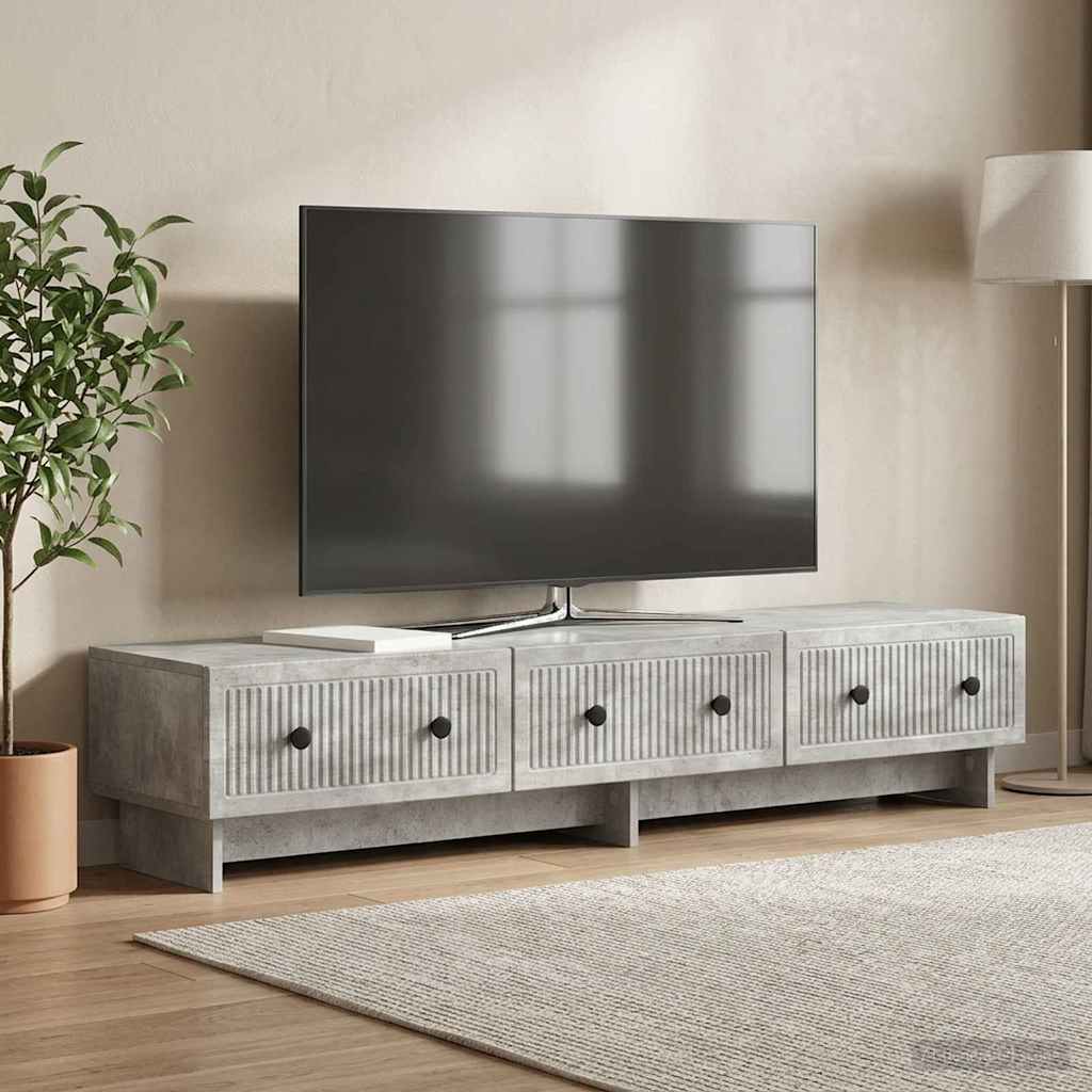 TV-Schränk 147 x 34,5 x 30 cm Betongrau Holzwerkstoff