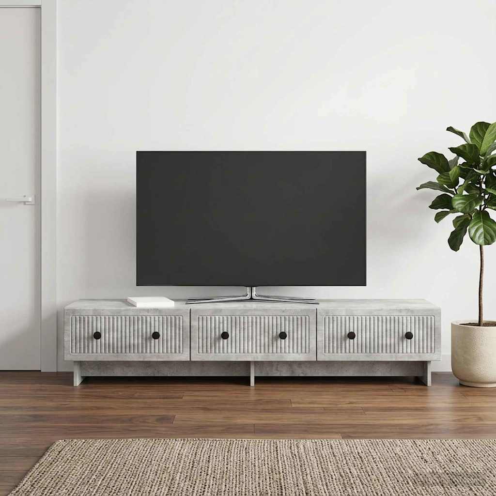 TV-Schränk 147 x 34,5 x 30 cm Betongrau Holzwerkstoff