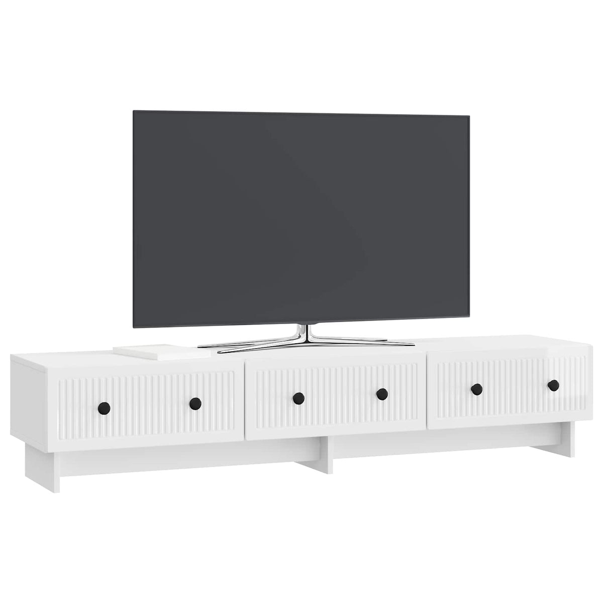 TV-Schränk 147 x 34,5 x 30 cm Hochglanz Weiß Holzwerkstoff