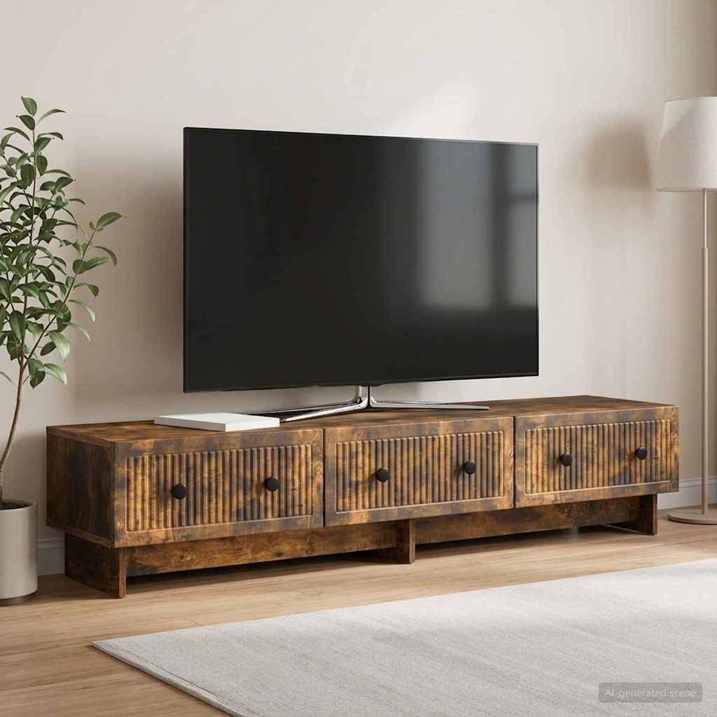 TV-Schränk 147 x 34,5 x 30 cm Räuchereiche Holzwerkstoff