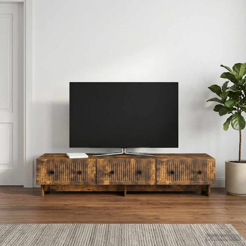 TV-Schränk 147 x 34,5 x 30 cm Räuchereiche Holzwerkstoff