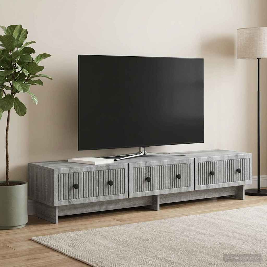 TV-Schränk 147 x 34,5 x 30 cm Sonoma-Grau Holzwerkstoff