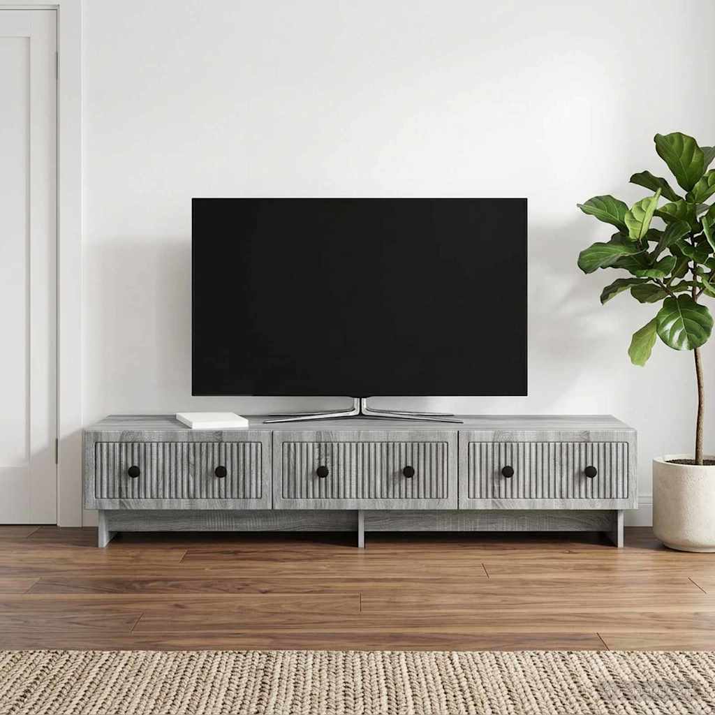 TV-Schränk 147 x 34,5 x 30 cm Sonoma-Grau Holzwerkstoff