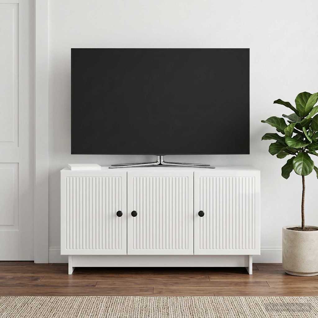 TV-Schränk 99 x 34,5 x 50 cm Hochglanz Weiß Holzwerkstoff