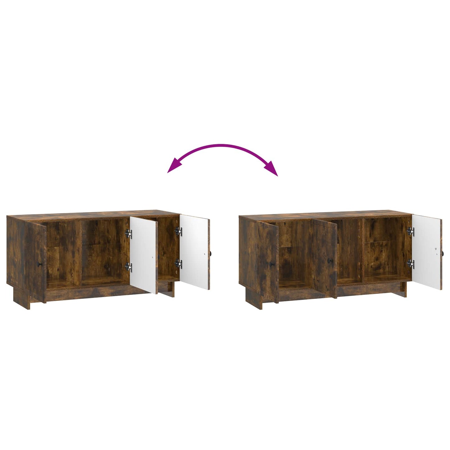 TV-Schränk 99 x 34,5 x 50 cm Räuchereiche Holzwerkstoff