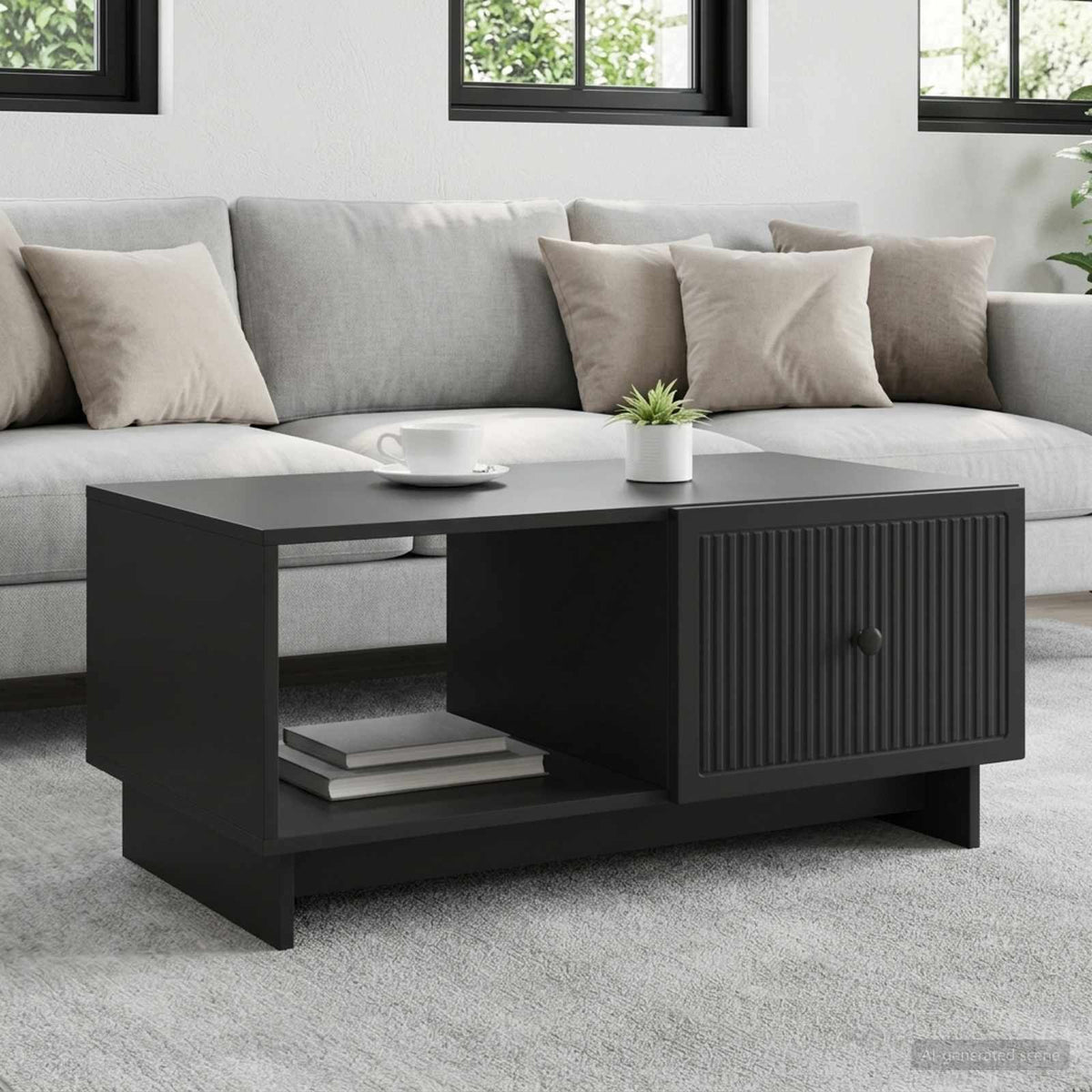 Couchtisch Schwarz 90 x 50 x 40 cm Holzwerkstoff